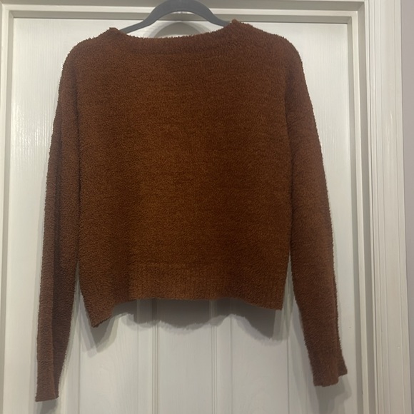 Double Zero brand fleece long sleeve chocolate brown sweater women’s small - Picture 2 of 2